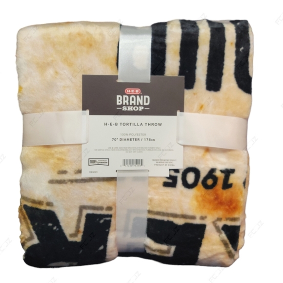 H-E-B Brand Shop Bakery Flour TortillaRound Throw Blanket, 70" Diameter, NEW - Picture 5 of 6